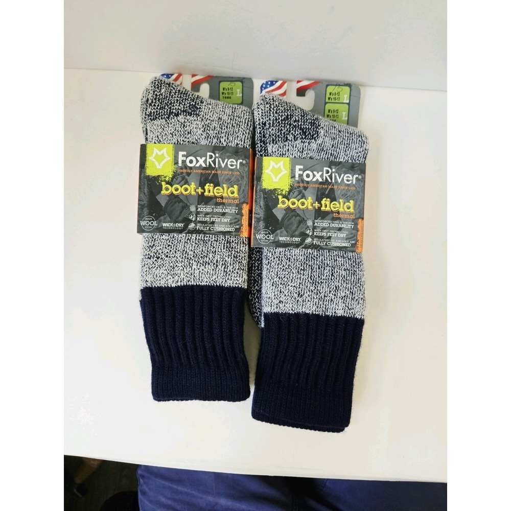 Fox River boot + field socks lot 2 pairs size L unisex M‎ 9-12 Wm 10-13